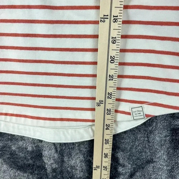 Fat Face Women's Long Sleeve Organic Cotton Crewneck Shirt Sz 2 NWT Striped Red - Picture 7 of 11